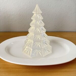 Waterford Marquis Crystal Christmas Tree Iridescent Frosted 6.5" Vtg Germany